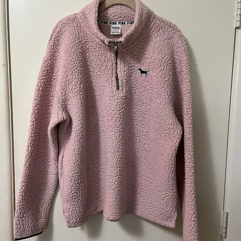 PINK Victorias Secret sherpa quarter zip pullover